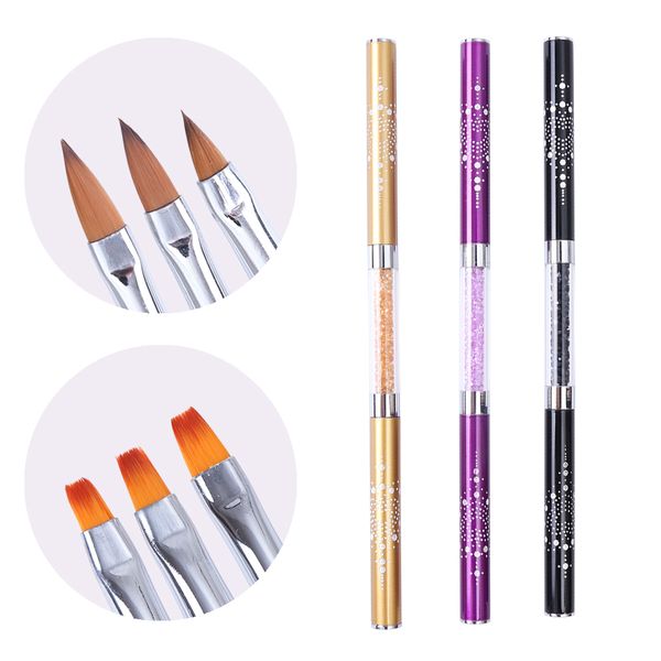 nail art dual use nylon brush rhinestone handle for dotting painting drawing pen manicure uv gel polish nail art tools, Yellow
nail art dual use nylon brush rhinestone handle for dotting painting drawing pen manicure uv gel polish nail art tools, Yellow