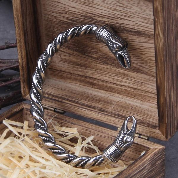 stainless steel nordic viking norse raven bracelet men wristband cuff bracelets with viking wooden box, Black
stainless steel nordic viking norse raven bracelet men wristband cuff bracelets with viking wooden box, Black