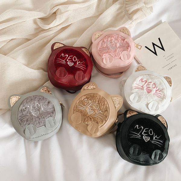 lovely baby girls' small coin purse cute cat princess crossbody bags pu leather plush children mini shoulder bag wallet handbags, White
lovely baby girls' small coin purse cute cat princess crossbody bags pu leather plush children mini shoulder bag wallet handbags, White
