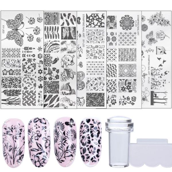 nail art templates bittb stamping kit 5pcs flower leaf snowflake animal pattern image template with clear stamper scraper decoration tools, White
nail art templates bittb stamping kit 5pcs flower leaf snowflake animal pattern image template with clear stamper scraper decoration tools, White