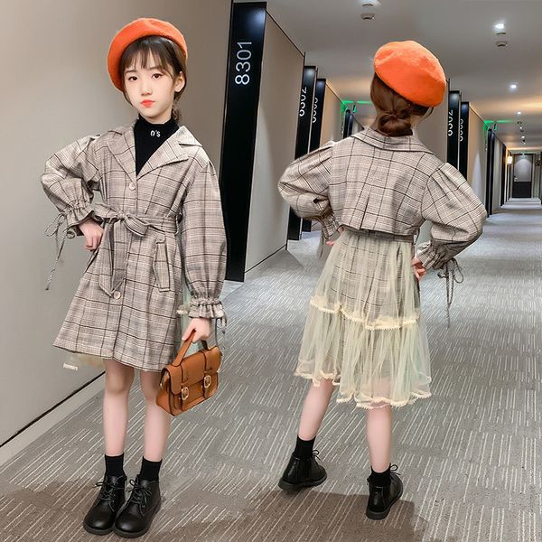 teenage girls plaid windbreaker jacket children clothes 2020 autumn korean style kids trench coat with belt baby girl lace coats, Blue;gray
teenage girls plaid windbreaker jacket children clothes 2020 autumn korean style kids trench coat with belt baby girl lace coats, Blue;gray