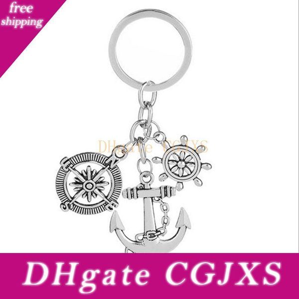 12pcs /lot vintage anchor keychain creative simple rudder compass key chain gift for nautical lovers buccaneer, Slivery;golden
12pcs /lot vintage anchor keychain creative simple rudder compass key chain gift for nautical lovers buccaneer, Slivery;golden