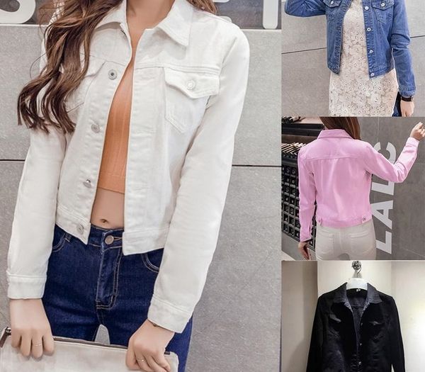 women brand denim jacket ladies multi color short jeans casual short denim jacket chaqueta mujer feminina 2020 new, Black;brown
women brand denim jacket ladies multi color short jeans casual short denim jacket chaqueta mujer feminina 2020 new, Black;brown