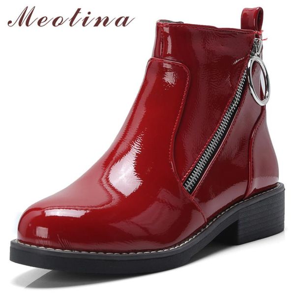 meotina women boots winter ankle boots patent leather thick heel short fashion zipper shoes lady fall red plus size 33-43, Black
meotina women boots winter ankle boots patent leather thick heel short fashion zipper shoes lady fall red plus size 33-43, Black