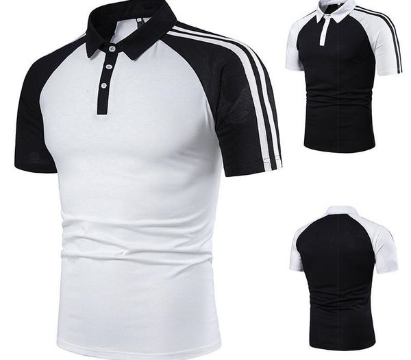 polo shirts men fashion striped patchwork polos solid color short sleeve casual polos mens clothes designer, White;black
polo shirts men fashion striped patchwork polos solid color short sleeve casual polos mens clothes designer, White;black