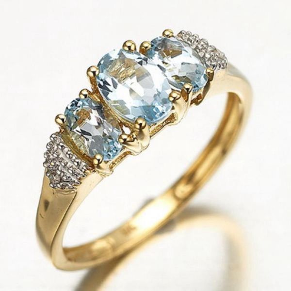 suohuan size 6-10 female rings for women sky blue zirconia stone crystal gold filled anniversary party women finger jewelry gift, Golden;silver 
suohuan size 6-10 female rings for women sky blue zirconia stone crystal gold filled anniversary party women finger jewelry gift, Golden;silver
