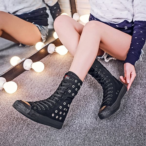 2020 short tube boots women fashion front lace-up side zipper canvas shoes casual breathable hole flat shoes dance women, Black
2020 short tube boots women fashion front lace-up side zipper canvas shoes casual breathable hole flat shoes dance women, Black