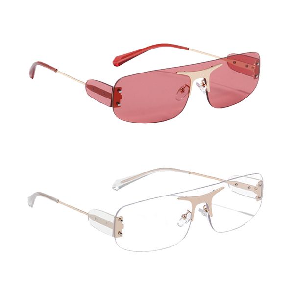 2pack cool ladies frameless sunglasses tinted lens eyewear uv protection, White;black
2pack cool ladies frameless sunglasses tinted lens eyewear uv protection, White;black