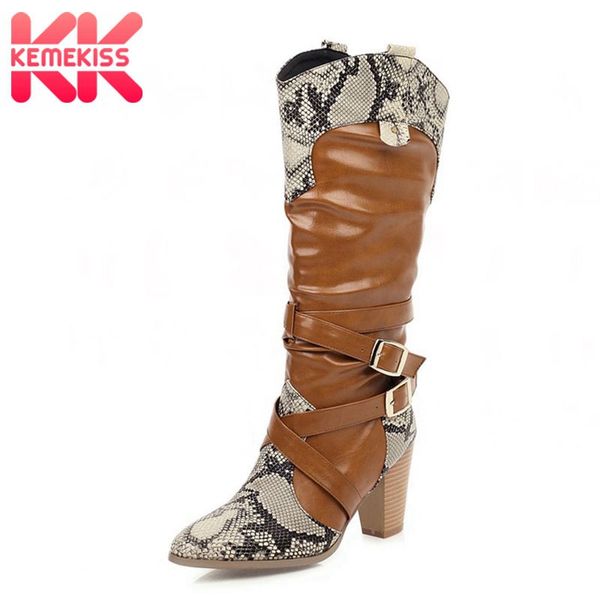 kemekiss winter mid calf women boots fashion patchwork leather print women shoes buckle thick heel warm footwear size 34-47, Black
kemekiss winter mid calf women boots fashion patchwork leather print women shoes buckle thick heel warm footwear size 34-47, Black