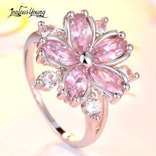 cute romantic pink flower women wedding rings with silver color crystal promise engagement ring for women party jewelry gift, Golden;silver
cute romantic pink flower women wedding rings with silver color crystal promise engagement ring for women party jewelry gift, Golden;silver