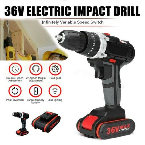 36v electric impact drill 25+3 torque stage cordless drill wrench 3 in 1 wireless electric set with led 2 speeds +battery
36v electric impact drill 25+3 torque stage cordless drill wrench 3 in 1 wireless electric set with led 2 speeds +battery