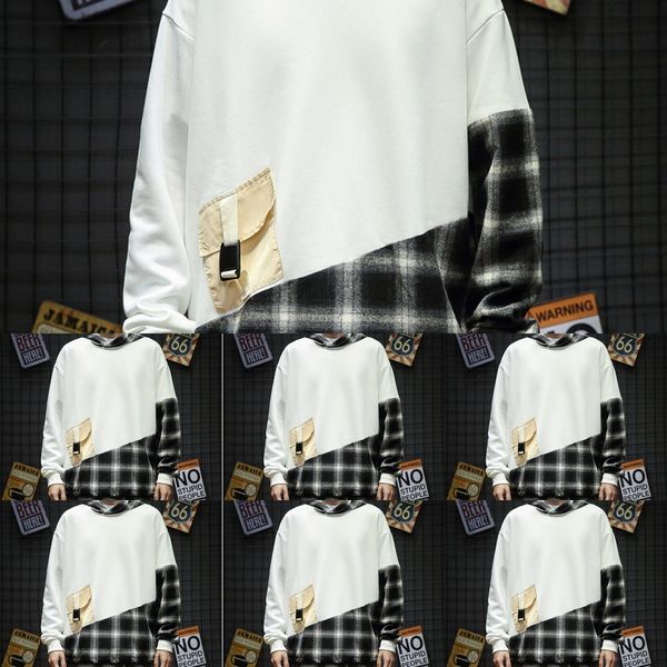 2020 autumn new plaid stitching coat sweaternational sweater men's large size loose national tide street hooded sweater coat for men 8b, Black
2020 autumn new plaid stitching coat sweaternational sweater men's large size loose national tide street hooded sweater coat for men 8b, Black