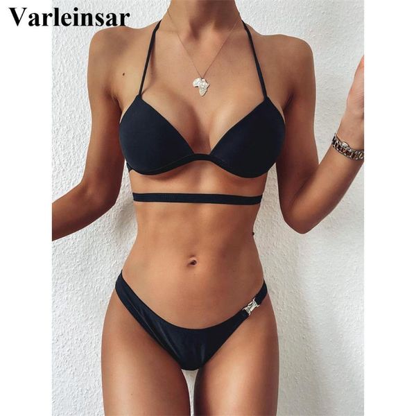 women's swimwear 2021 black halter bikini female swimsuit women two-pieces set with bra cup bather bathing suit swim v2321, White;black
women's swimwear 2021 black halter bikini female swimsuit women two-pieces set with bra cup bather bathing suit swim v2321, White;black