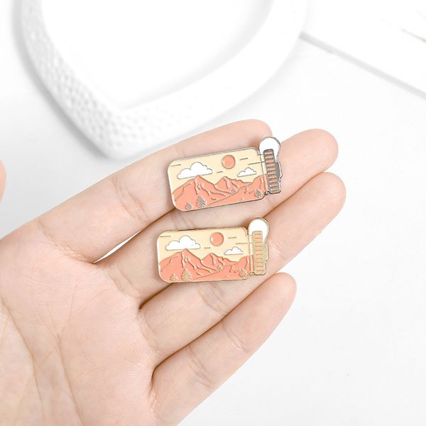 cartoon portable water cup brooches mountain climbing landscape blue orange enamel pins beautiful fashion jewelry for friends lapel backpack, Gray
cartoon portable water cup brooches mountain climbing landscape blue orange enamel pins beautiful fashion jewelry for friends lapel backpack, Gray