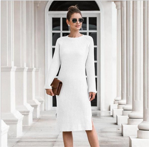 warm apparel womens knitting designer dresses soild color female split clothing fashion bydcon crew neck ladies, White;black
warm apparel womens knitting designer dresses soild color female split clothing fashion bydcon crew neck ladies, White;black