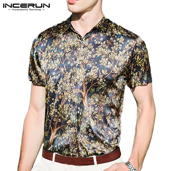 incerun faux silk satin men shirt floral printed lapel 2020 short sleeve vintage camisa masculina stylish brand shirt men s-5xl, White;black
incerun faux silk satin men shirt floral printed lapel 2020 short sleeve vintage camisa masculina stylish brand shirt men s-5xl, White;black