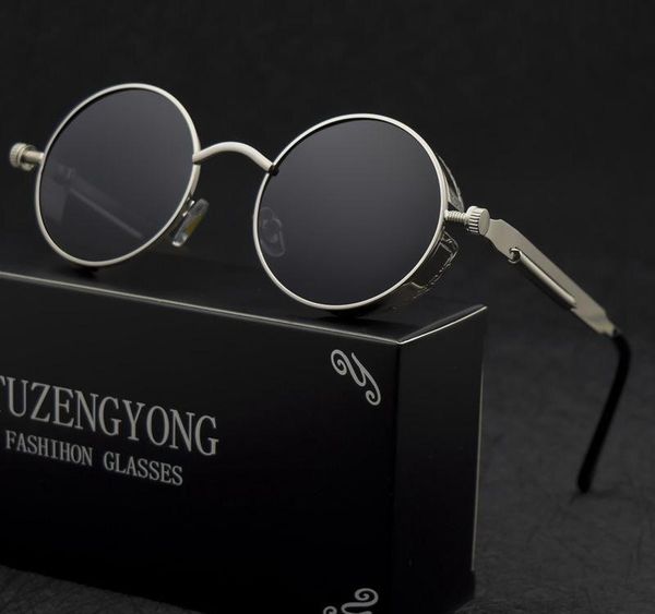 men and women classic steampunk sunglasses men and women sunglasses retro round metal glasses06, White;black
men and women classic steampunk sunglasses men and women sunglasses retro round metal glasses06, White;black