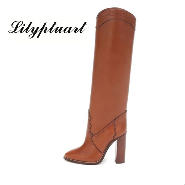 european and american style round toe knee boots super high thick heel set foot fashion boots large size thigh high, Black
european and american style round toe knee boots super high thick heel set foot fashion boots large size thigh high, Black