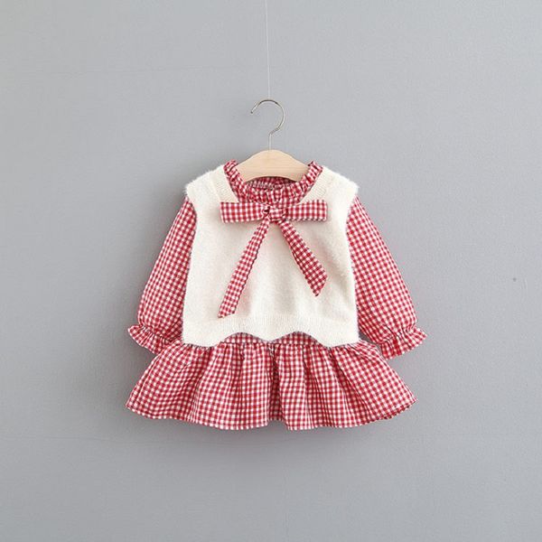2pcs baby dress lattice long sleeve spring dresses baby clothes newborn kids girls birthday princess infant party costume + vest, White
2pcs baby dress lattice long sleeve spring dresses baby clothes newborn kids girls birthday princess infant party costume + vest, White