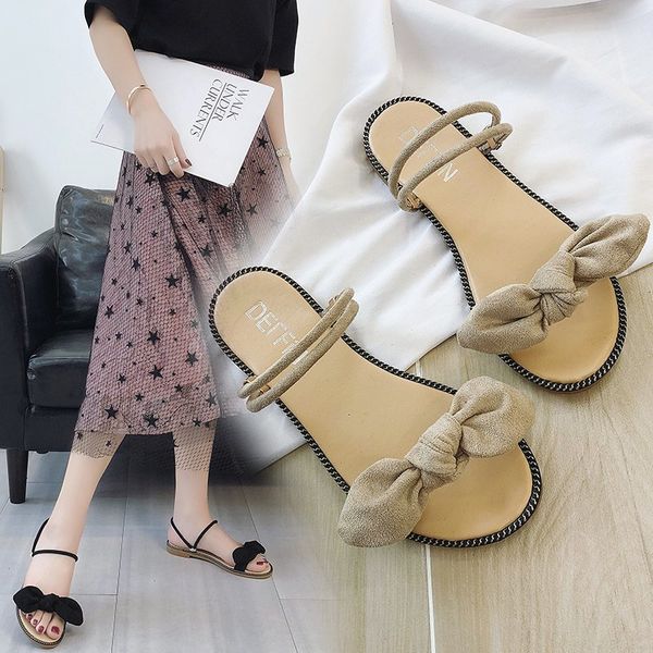 summer bowknot holiday sandals women's outer wear classic style 2020 women outdoor flat bottom two-wear sandals female shoes, Black
summer bowknot holiday sandals women's outer wear classic style 2020 women outdoor flat bottom two-wear sandals female shoes, Black