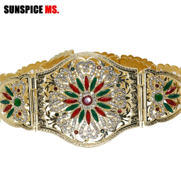 sunspice-ms morocco women gold belt for wedding dress colorful rhinestones ethnic caftan wide waist chain body jewelry 2019 y200807, Black;brown
sunspice-ms morocco women gold belt for wedding dress colorful rhinestones ethnic caftan wide waist chain body jewelry 2019 y200807, Black;brown