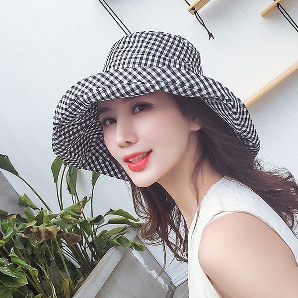 hat women's korean style with japanese plaid women's fashion folding sun hat sunscreen summer, Blue;gray
hat women's korean style with japanese plaid women's fashion folding sun hat sunscreen summer, Blue;gray