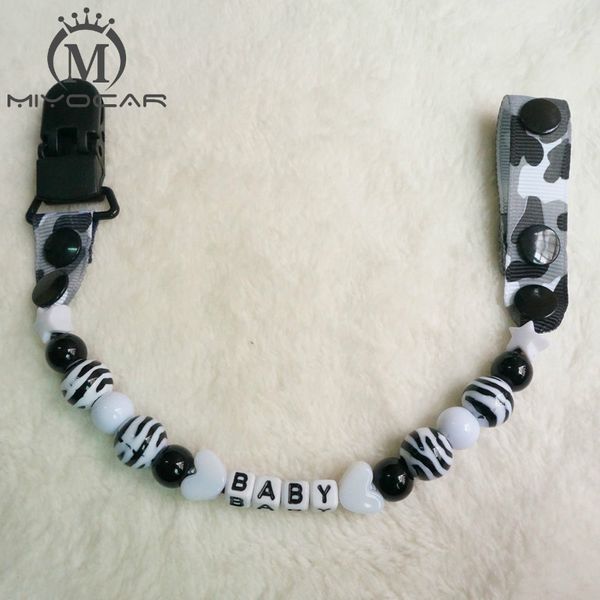 personalised white and black beads hand made pacifier chain /pacifier clips/dummy clip/teethers clip /pacifier holder
personalised white and black beads hand made pacifier chain /pacifier clips/dummy clip/teethers clip /pacifier holder