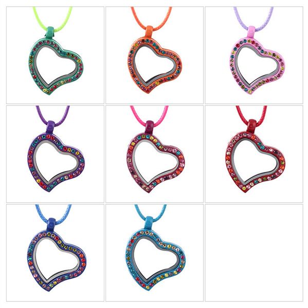 1pcs heart floating locket with colorful rhinestone glass memory living floating charms locket necklace women with chain, Silver
1pcs heart floating locket with colorful rhinestone glass memory living floating charms locket necklace women with chain, Silver