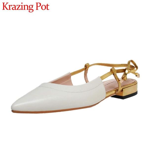 krazing pot 2020 summer women sandals genuine leather pointed toe low heels gentlewomen bowtie sweet dating shoes women l24, Black
krazing pot 2020 summer women sandals genuine leather pointed toe low heels gentlewomen bowtie sweet dating shoes women l24, Black