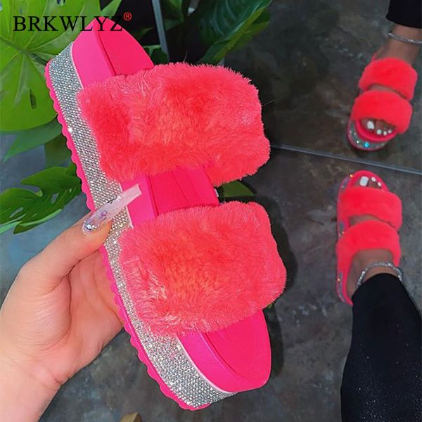 women short plush slides women's home slippers 2020 woman comfortable ladies platform crystal shoes female flats plus size 43, Black
women short plush slides women's home slippers 2020 woman comfortable ladies platform crystal shoes female flats plus size 43, Black