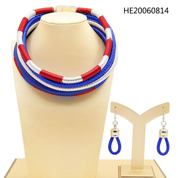 yulaili fashion african jewelry sets tricolor necklace earrings multi-layer woven women choker ladies party trendy accessories, Silver
yulaili fashion african jewelry sets tricolor necklace earrings multi-layer woven women choker ladies party trendy accessories, Silver