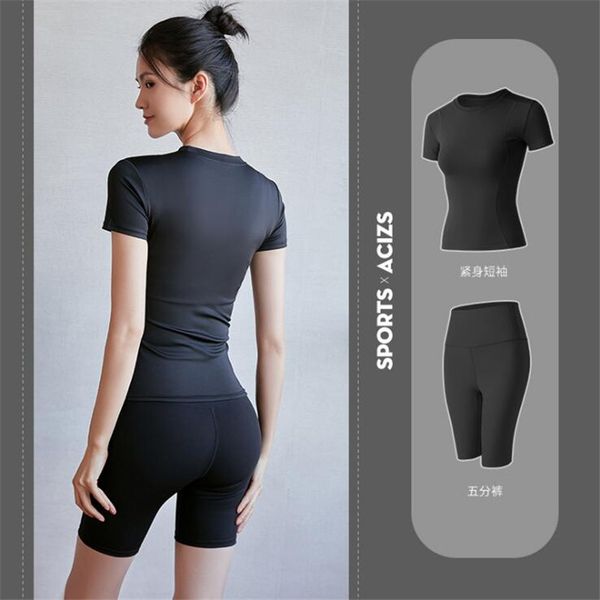 fitness sport workout clothes for women yoga set running training suit short sleeve t shirt+shorts 2 piece set women gym, White;red
fitness sport workout clothes for women yoga set running training suit short sleeve t shirt+shorts 2 piece set women gym, White;red