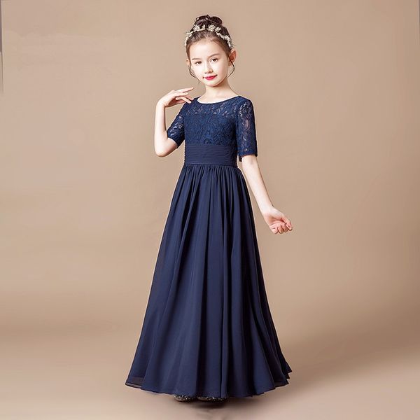 half sleeves lace chiffon flower girl dresses for weddings 2021 navy blue scoop neck kids comunion dress vestido, White;blue
half sleeves lace chiffon flower girl dresses for weddings 2021 navy blue scoop neck kids comunion dress vestido, White;blue