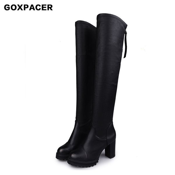 boots goxpacer 2021 high heel women shoes hasp casual elastic all-match zipper round toe heels going out, Black
boots goxpacer 2021 high heel women shoes hasp casual elastic all-match zipper round toe heels going out, Black