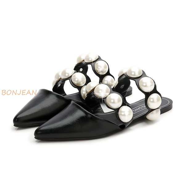 big pearl slippers women pointed toe double band pearl rivets mules shoes woman summer beach slides flip flops, Black
big pearl slippers women pointed toe double band pearl rivets mules shoes woman summer beach slides flip flops, Black