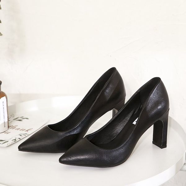 women shoes pumps pointed toe slip on thick heel pu leather office lady solid color shoes fashion footwear size 35-43, Black
women shoes pumps pointed toe slip on thick heel pu leather office lady solid color shoes fashion footwear size 35-43, Black