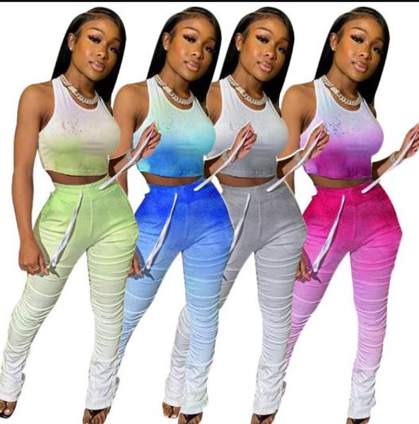 women gradient tracksuit sets bodycon sleeveless tank ruched sports pants outfits women set 2pcs, Gray
women gradient tracksuit sets bodycon sleeveless tank ruched sports pants outfits women set 2pcs, Gray