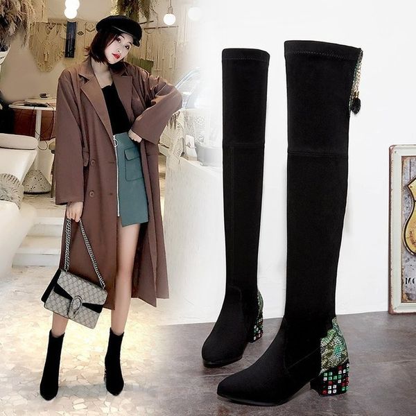 boots thigh high female winter women over the knee flat stretch fashion shoes 2021 riding crystal, Black
boots thigh high female winter women over the knee flat stretch fashion shoes 2021 riding crystal, Black
