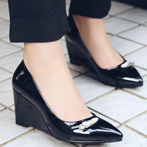 dress shoes 2021 big sizes 42 wedges high heels slip on ladies pumps spring pointed toe office lady women female, Black
dress shoes 2021 big sizes 42 wedges high heels slip on ladies pumps spring pointed toe office lady women female, Black