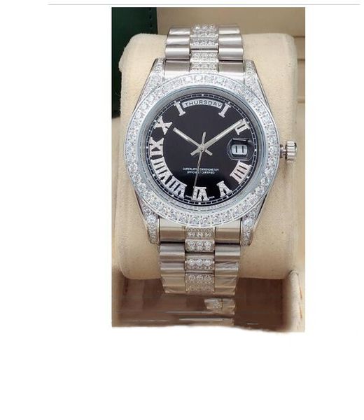 2020 watchwatch888 41mm mid-row diamond watch chain roman diamond literally double date waterproof stylish men's mechanical sport, Slivery;brown
2020 watchwatch888 41mm mid-row diamond watch chain roman diamond literally double date waterproof stylish men's mechanical sport, Slivery;brown