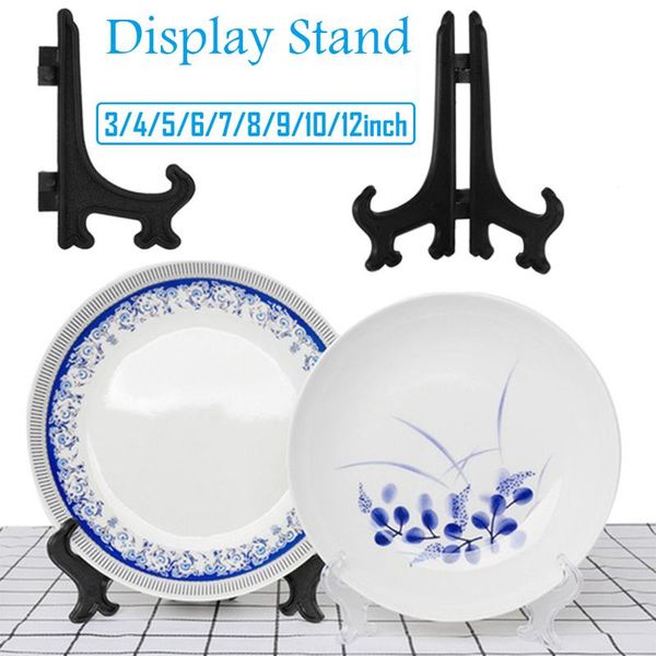 frames fashion black 3-12inch plastic easels plate display stands picture frame stand holder po