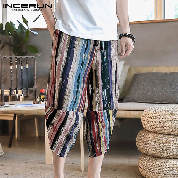 men's pants incerun men harem joggers colorful striped baggy pockets vintage trousers streetwear elastic waist casual thai, Black
men's pants incerun men harem joggers colorful striped baggy pockets vintage trousers streetwear elastic waist casual thai, Black
