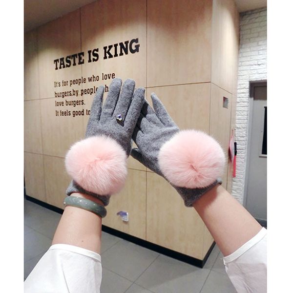 fashion warm gloves women' cashmere + hair ball warm gloves winter girls cycling essential girls 7 colors, Blue;gray
fashion warm gloves women' cashmere + hair ball warm gloves winter girls cycling essential girls 7 colors, Blue;gray