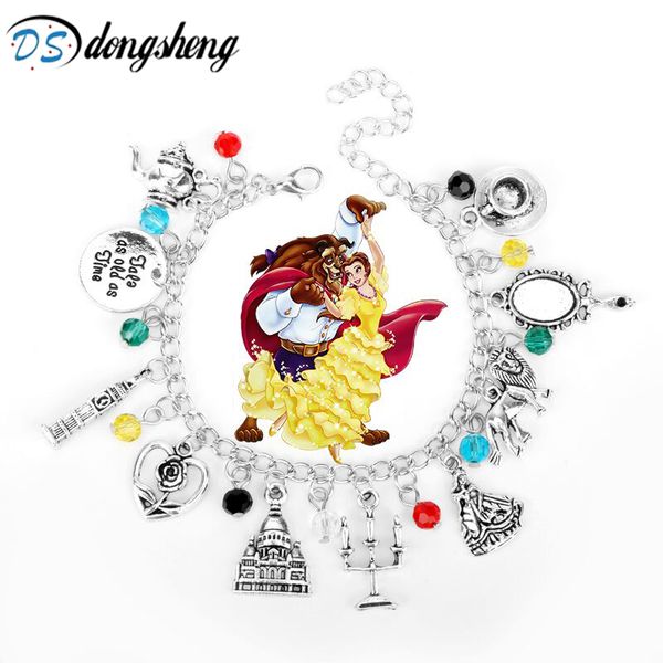 new beauty and beast charm bracelet bracelet roses mirror castle clock lion harpoon accessories jewelry women jewelry -25, Black
new beauty and beast charm bracelet bracelet roses mirror castle clock lion harpoon accessories jewelry women jewelry -25, Black