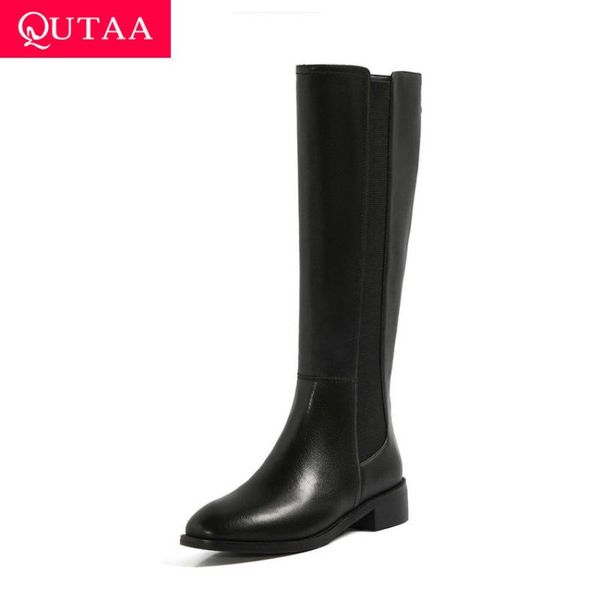 qutaa 2021 square heel zipper autumn winter knee high boots casual round toe cow leather pu all match women shoes big size 34-43, Black
qutaa 2021 square heel zipper autumn winter knee high boots casual round toe cow leather pu all match women shoes big size 34-43, Black