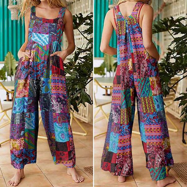 women's jumpsuits & rompers party overalls women bohemian printed jumpsuit vonda 2021 female casual loose wide leg pants long trousers, Black;white
women's jumpsuits & rompers party overalls women bohemian printed jumpsuit vonda 2021 female casual loose wide leg pants long trousers, Black;white