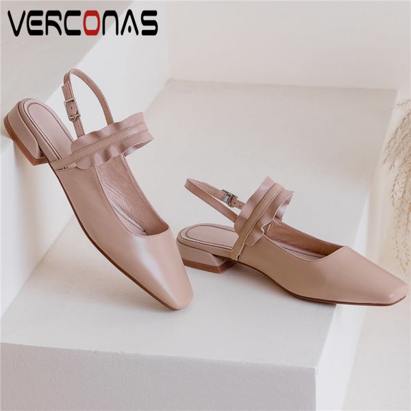 verconas women popular fashion thick heel wild sandals office shoes slippers square toe genuine leather thick heels shoes woman, Black
verconas women popular fashion thick heel wild sandals office shoes slippers square toe genuine leather thick heels shoes woman, Black