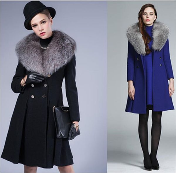 2020 womens designer woollen overcoat winter long sleeve thick warm long outerwear contrast color wool streetwear, Black
2020 womens designer woollen overcoat winter long sleeve thick warm long outerwear contrast color wool streetwear, Black