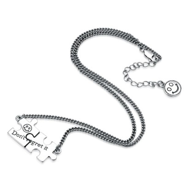 925 sterling silver necklace for women men 2mm thick creative puzzle smooth letter necklace christmas gifts
925 sterling silver necklace for women men 2mm thick creative puzzle smooth letter necklace christmas gifts