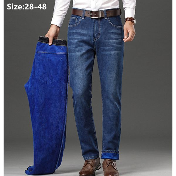 men's jeans men winter fleece mens pants warm slim fit stretched velvet jean large blue black plus size 40 42 44 46 48 denim trousers
men's jeans men winter fleece mens pants warm slim fit stretched velvet jean large blue black plus size 40 42 44 46 48 denim trousers